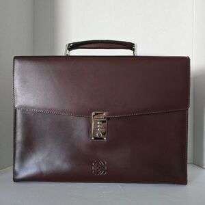 Loewe Bordeaux Leather Business Portfolio Briefcase